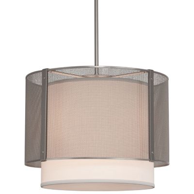 Uptown Mesh Drum Pendant with Fabric Shade by Hammerton Studio - Starlight Lighting USA and Canada